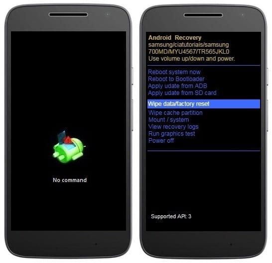 Como resetar Motorola Moto G4 Plus pelo modo de recuperação?