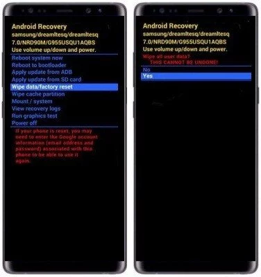 Como formatar Samsung Galaxy Note 8 pelo modo de recuperação?