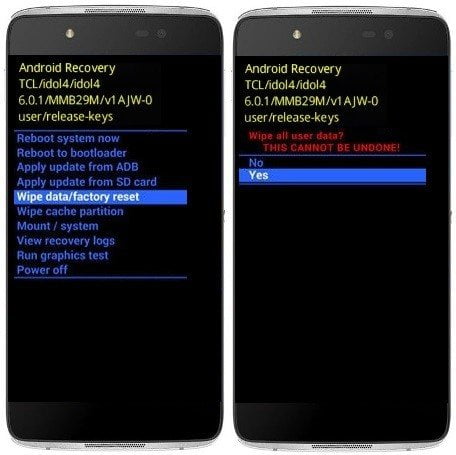 Como formatar o Alcatel Idol 4 pelo modo de recuperação?