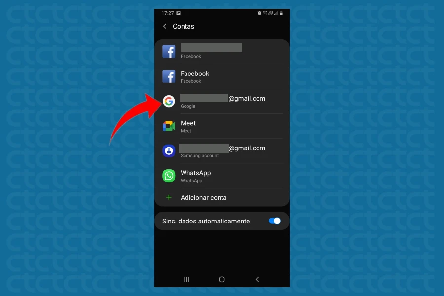 Passos para remover a conta Google no celular Samsung