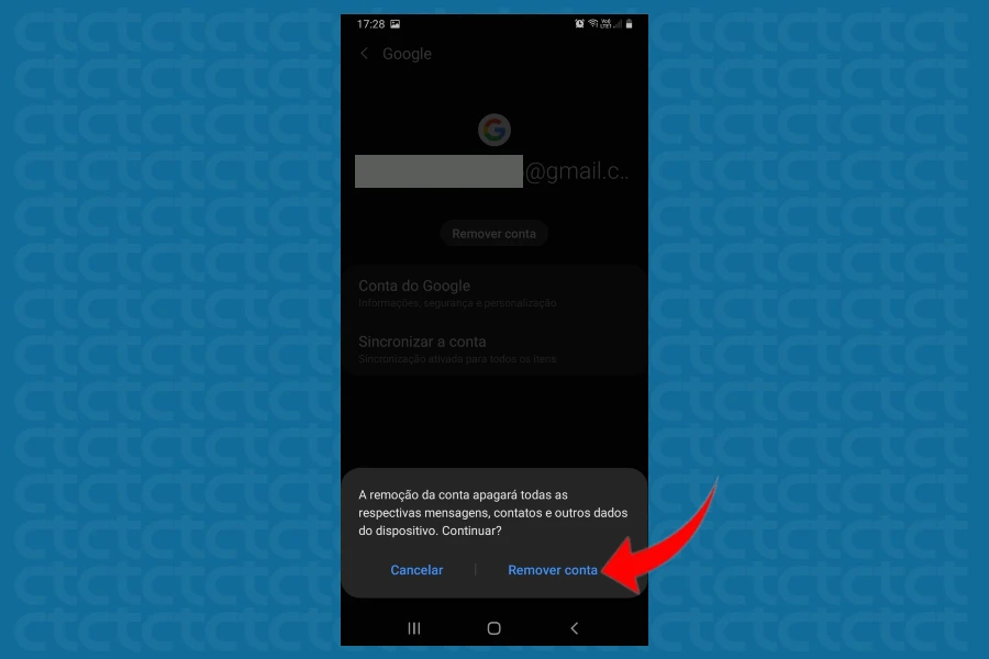 Passos para remover a conta Google no celular Samsung