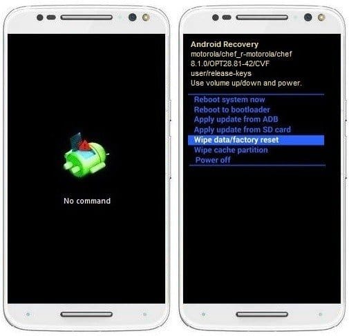 Como formatar o Moto X Style através do modo de recuperação?