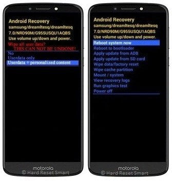 Hard Reset Motorola Moto G Geração 5 através do modo de recuperação