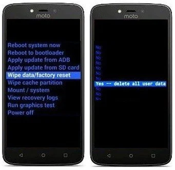 Fazendo Hard Reset no Motorola Moto C através do modo de recuperação