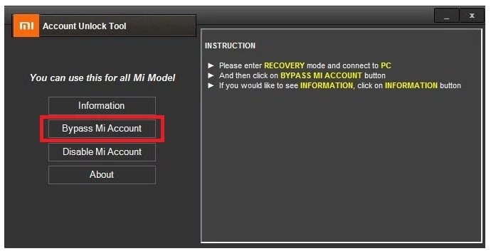 Desbloqueado a conta do Xiaomi pelo PC