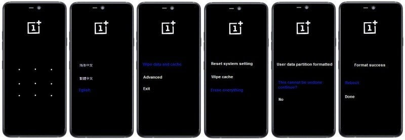Como formatar o OnePlus 6 pelo modo de recuperação?