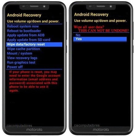 Como formatar Motorola One através do modo de recuperação?