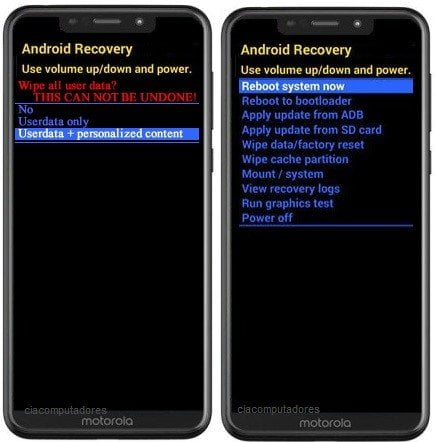 Como formatar Motorola One através do modo de recuperação?