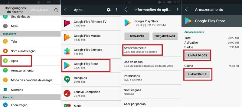 Status de download pendente no Google Play