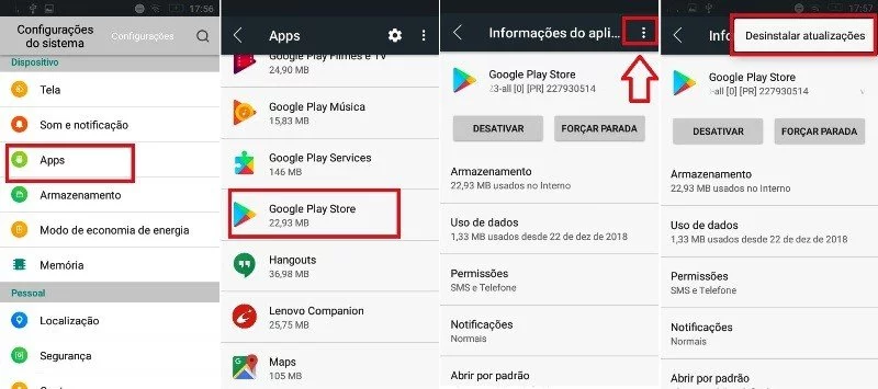 Status de download pendente no Google Play
