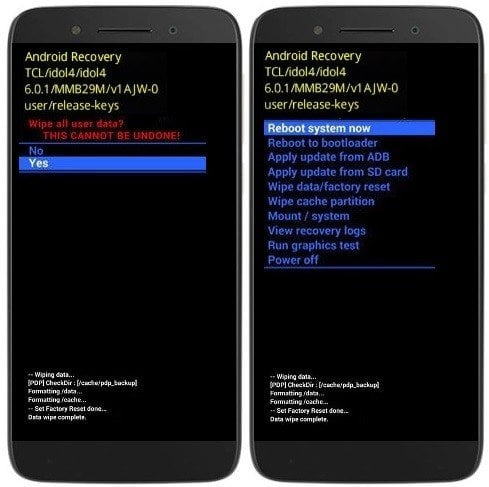 Como formatar o Alcatel Idol 5 através do modo de recuperação?