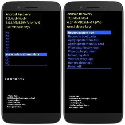 Como formatar o Alcatel Idol 5 6060c através do modo de recuperação?