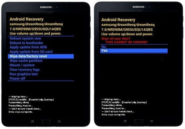 Como formatar Samsung Galaxy Tab S3 pelo modo de recuperação?