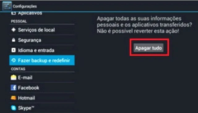 Como formatar o tablet AOC Breeze pelas configurações?