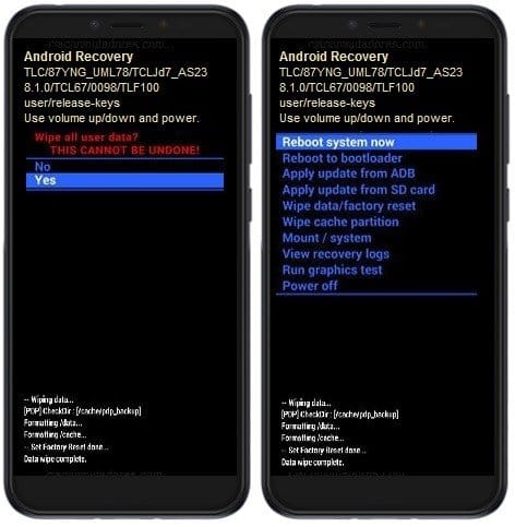 Como formatar Alcatel 1S pelo modo de recuperação?