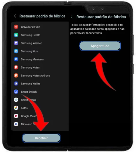 Como formatar o Samsung Galaxy Fold pelas configurações?