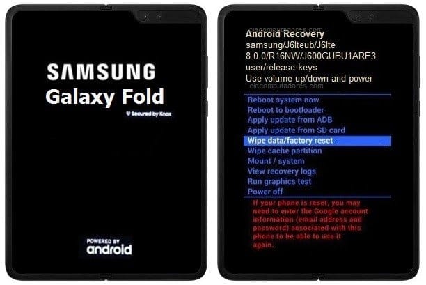 Como formatar o Samsung Galaxy Fold pelo modo de recuperação?