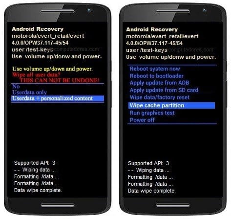 Como formatar Motorola Moto X Play pelo modo de recuperação?