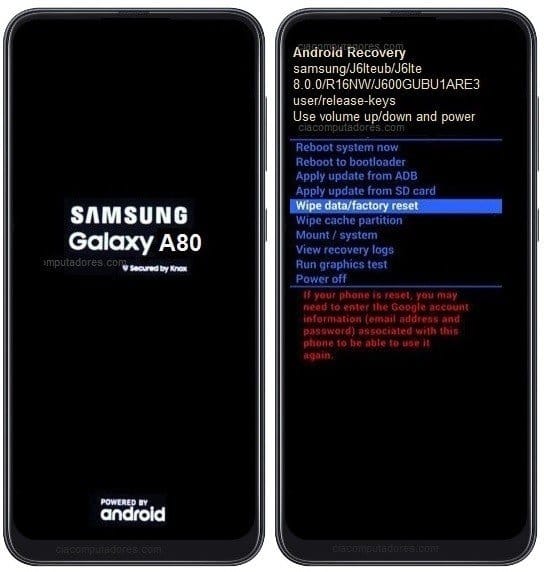 Como formatar o Samsung Galaxy A80 pelo modo de recuperação?