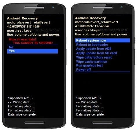 Como formatar Motorola Moto X Play pelo modo de recuperação?