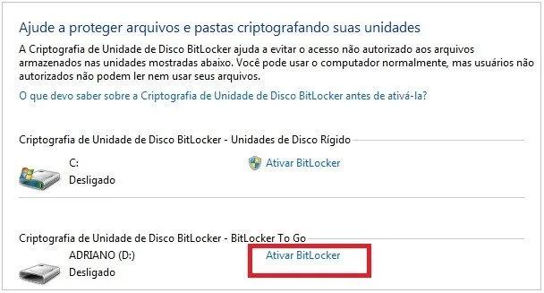 Como colocar senha no Pendrive?