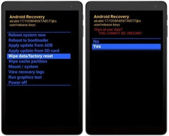 Como formatar tablet Alcatel 1T 7 pelo modo de recuperação?