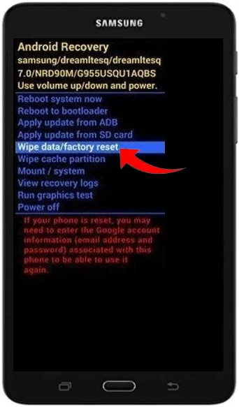Como formatar Samsung Galaxy Tab A 7.0 pelo modo de recuperação?