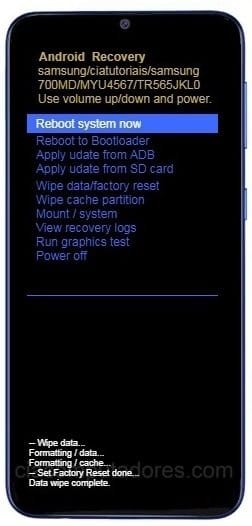 Como formatar Samsung Galaxy M31 através do modo de recuperação?