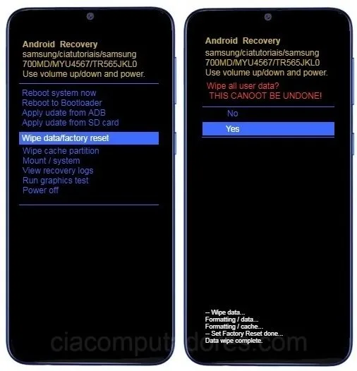 Como formatar Samsung Galaxy M31 através do modo de recuperação?