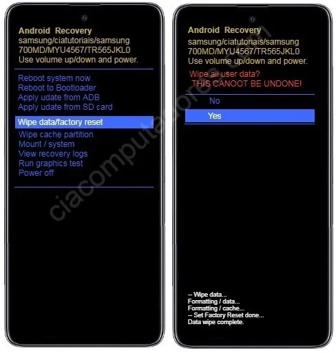 Como formatar Samsung Galaxy A51 através do modo de recuperação?