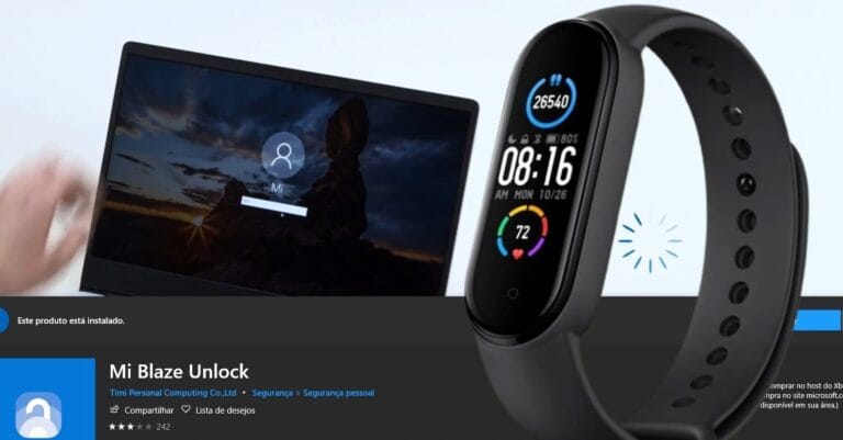 Mi Band 4 e notebook windows