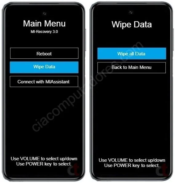 Como formatar Xiaomi Redmi Note 9s (modo de recuperação)