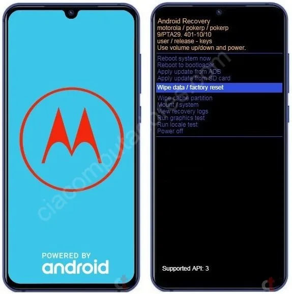 Como resetar Motorola Moto E6s pelo modo de recuperação?