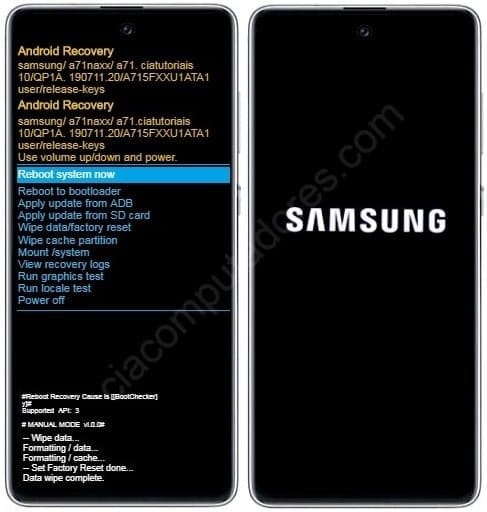 Como formatar o Samsung Galaxy Note 10 Lite através do modo de recuperação?