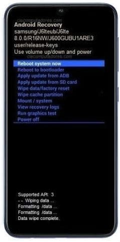 Como formatar Samsung Galaxy A40 através do modo de recuperação?