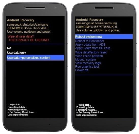 Como resetar Motorola Moto G4 Plus pelo modo de recuperação?