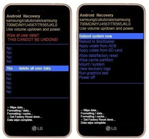 Hard Reset LG K4
