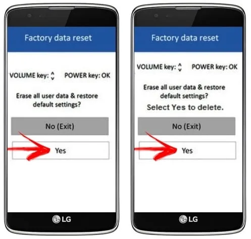 Hard Reset LG K8