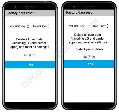 Hard Reset LG K11