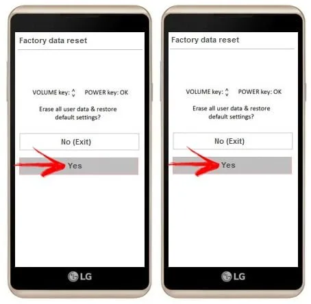 Hard reset LG X Style