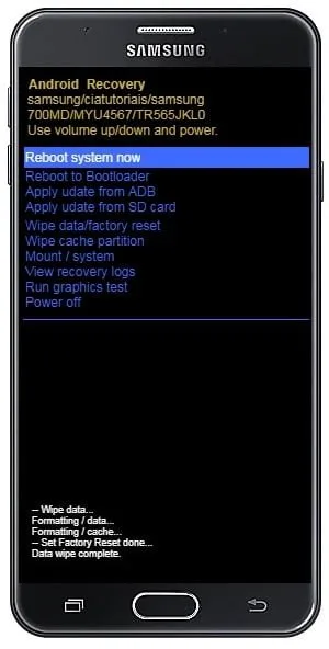 Como formatar Samsung Galaxy J7 Prime pelo modo de recuperação?