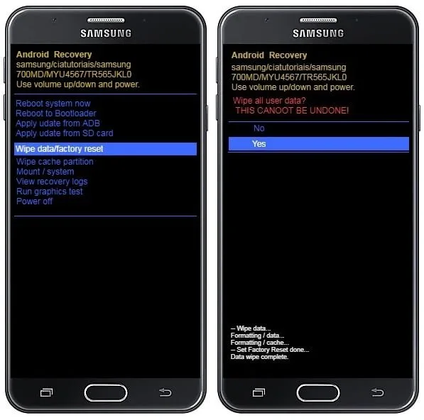 Como formatar Samsung Galaxy J7 Prime pelo modo de recuperação?