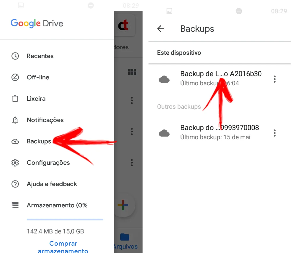 Como visualizar os dados de backup no Asus Zenfone no Google Drive?