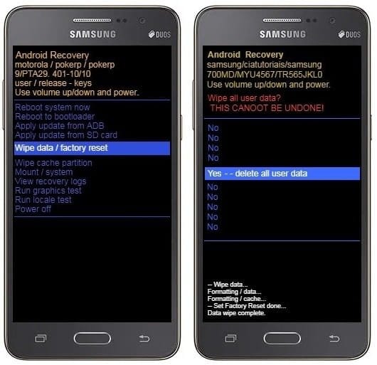 Como formatar Samsung Galaxy Gran Prime Duos pelo modo de recuperação?