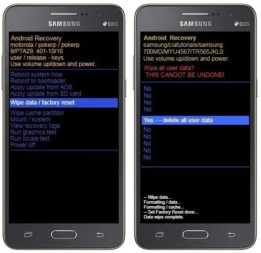 Como formatar Samsung Galaxy Gran Prime Duos pelo modo de recuperação?