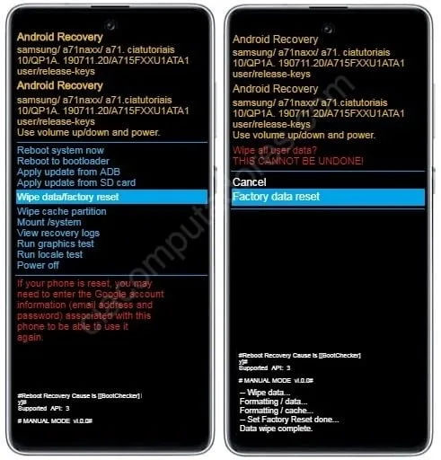 Hard Reset Galaxy S10 Lite