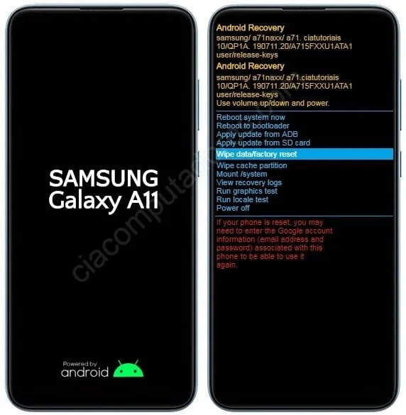 Como formatar Samsung Galaxy A11 pelo modo de recuperação?