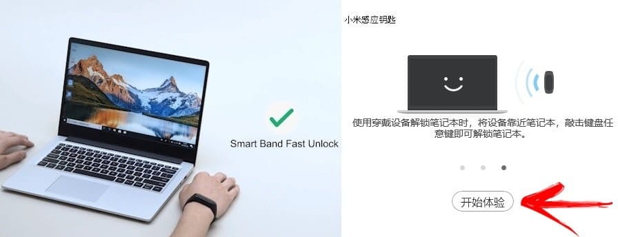Iniciando o emparelhamento da Mi Band