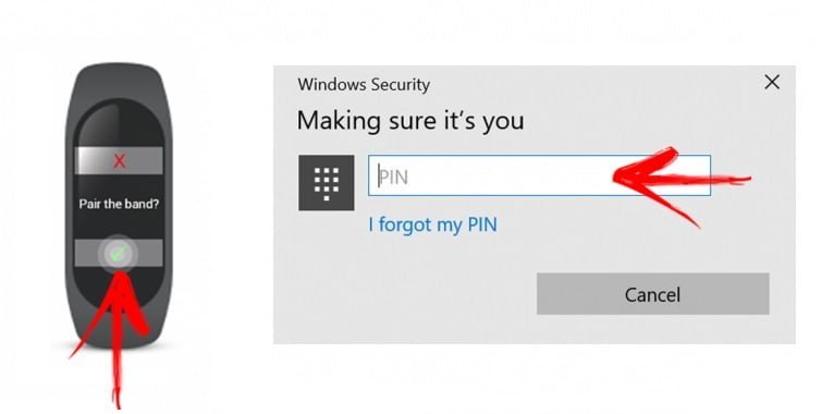 Inserindo o PIN do Windows