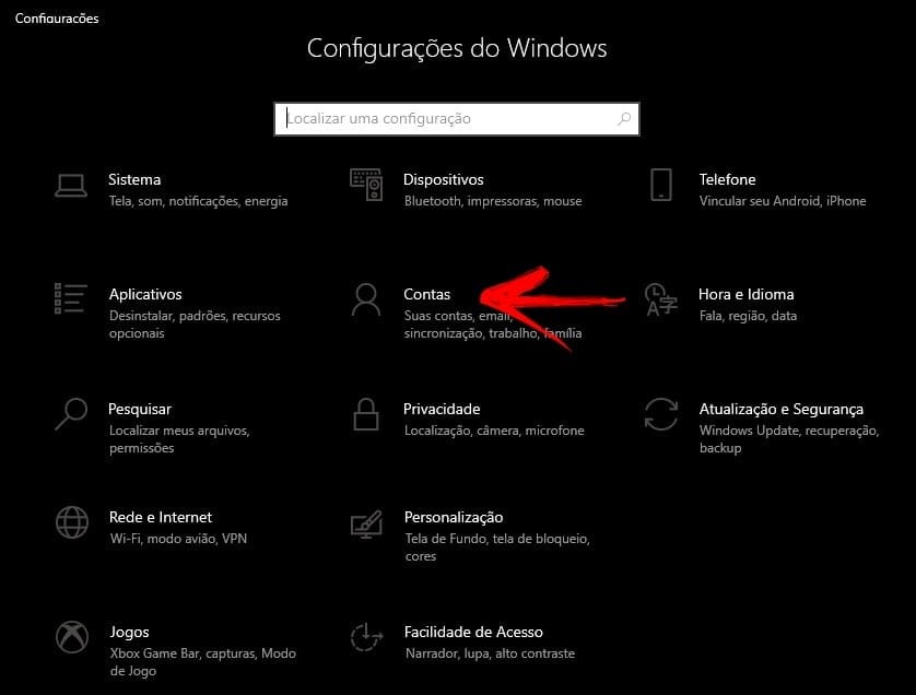 Configurações do windows 10